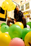 NEOICHI #150 - Asian Girl with Balloons - Night - Photography by Lon Casler Bixby - Copyright - All Rights Reserved - www.NEOICHI.com